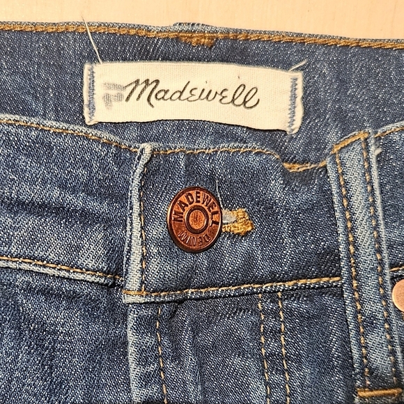 Madewell The Perfect Vintage Crop Jean High-rise Ripped Knee Tapered Leg size 24 - Picture 6 of 10